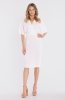 Stylove S434 sukienka midi z kopertowym dekoltem ecru 